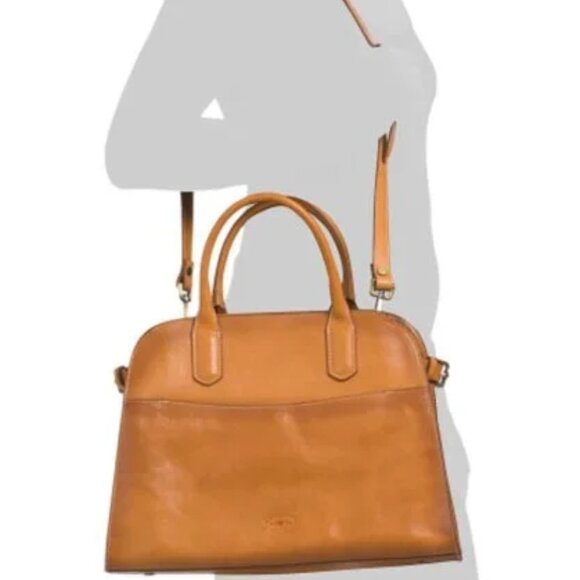 NWT ✅ CAVALCANTI Italian Leather RICH TAN Satchel #602 ✨ Brand New with Tags - Picture 6 of 17